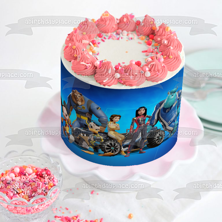 Decoración comestible para tarta Disney Speedstorm Mickey Mouse Bestia y Bella Imagen ABPID57596