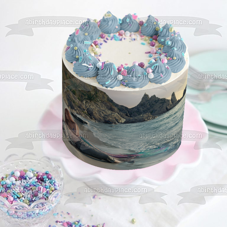 The Little Mermaid Ariel and Eric Edible Cake Topper Image ABPID57674