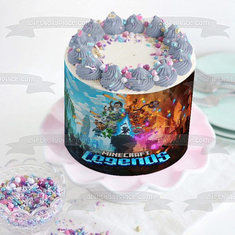 Imagen comestible para decoración de tarta de Minecraft Legends ABPID57634
