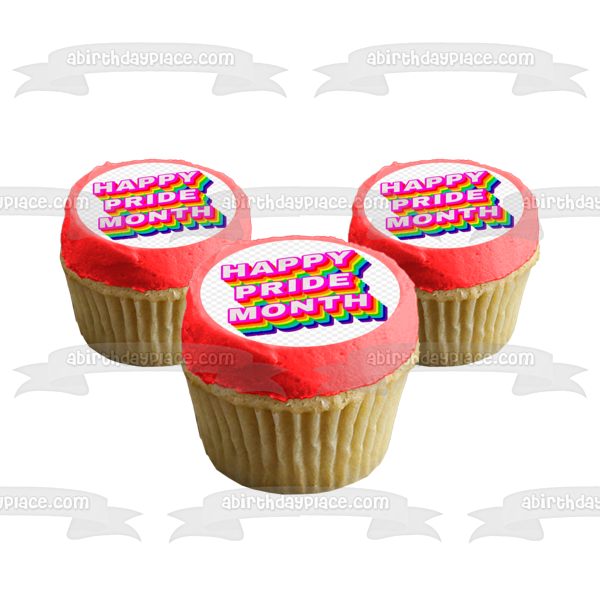 Happy Pride Month Edible Cake Topper Image ABPID57679