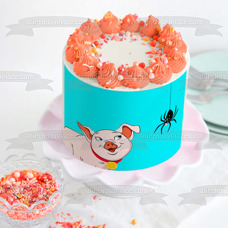 Charlotte's Web Wilbur Web Message Edible Cake Topper Image ABPID57727