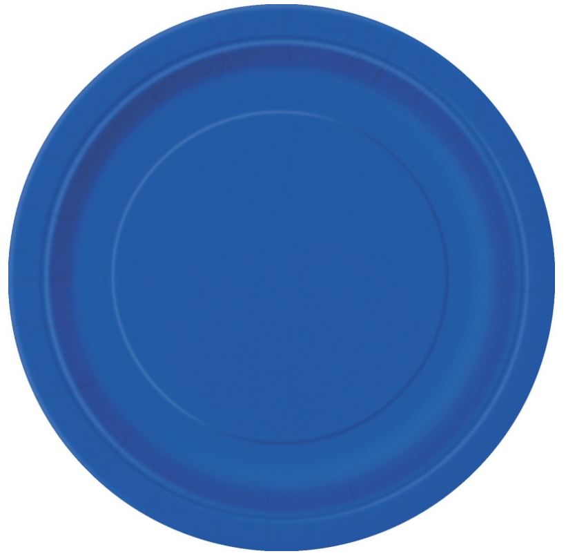 Platos azul real de 9", 8 unidades