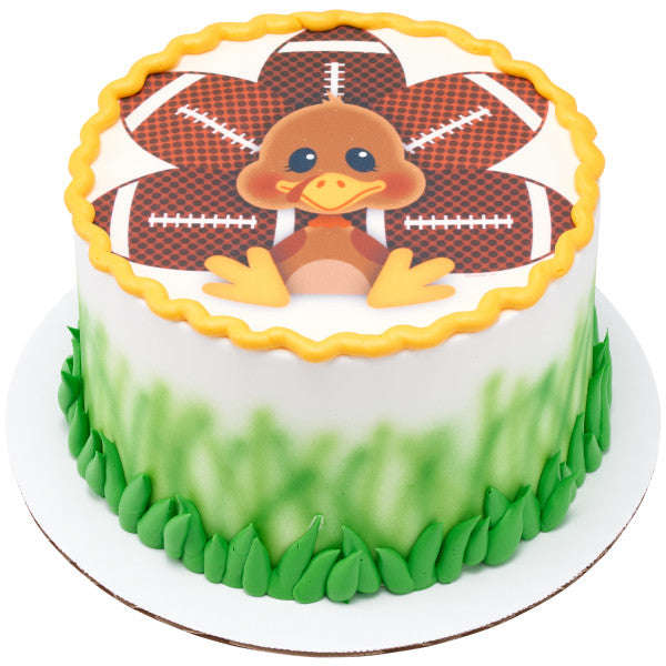 Football Turkey Edible Cake Topper Image