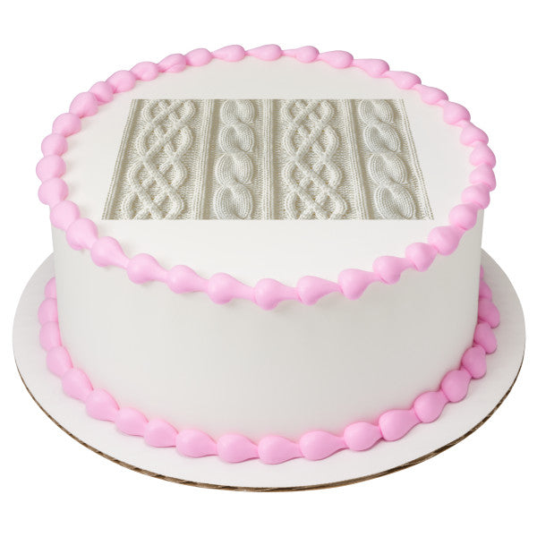 Chunky Knit Edible Cake Topper Image
