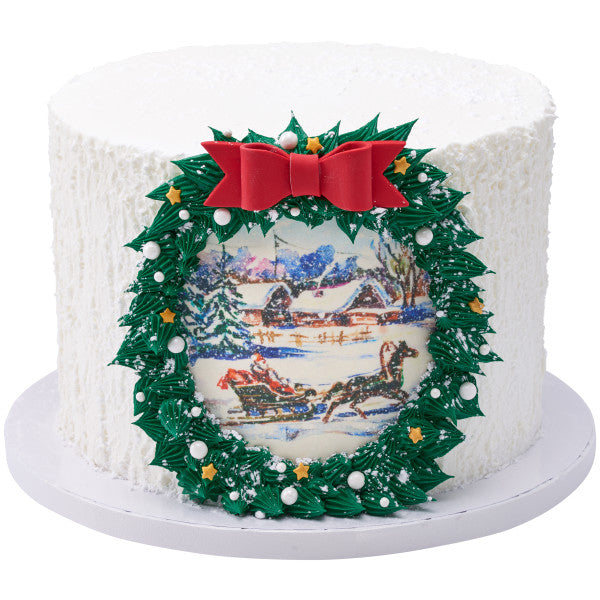 Sleigh Bells Ringing Edible Cake Topper Image