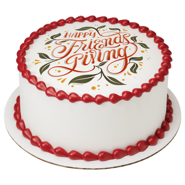 Friendsgiving Edible Cake Topper Image