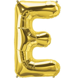 34" Letter E Gold Balloon, 1ct
