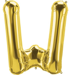 34" Letter W Gold Balloon, 1ct