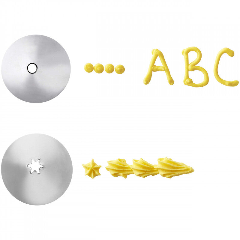 #3 Round and #16 Open Star Cake Decorating Tip Set, 2-Piece