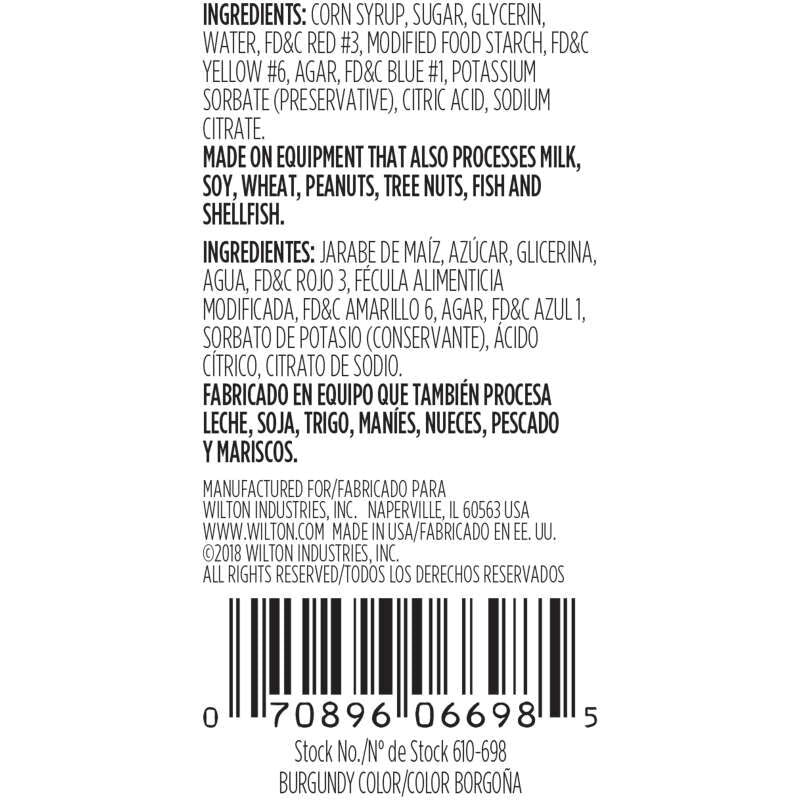 Burgundy Gel Food Coloring, 1oz