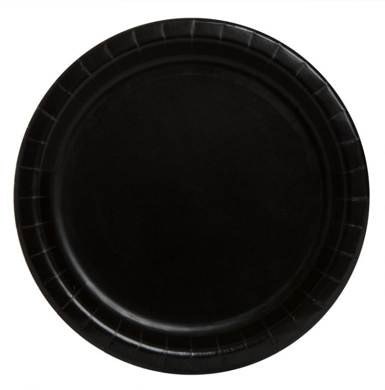Black Solid Round 9" Dinner Plates, 8ct A Birthday Place