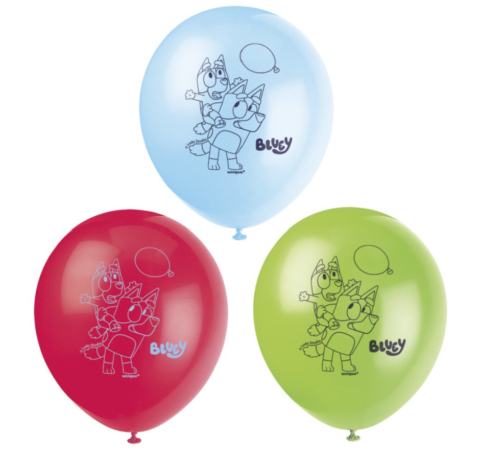 Bluey 12 Latex Balloons, 8ct – A Birthday Place