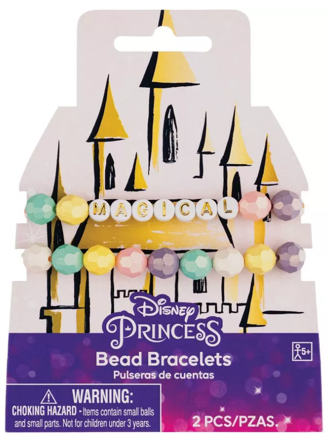 Amscan Kids' Disney Princess Bead Bracelets, 2ct Birthday Party