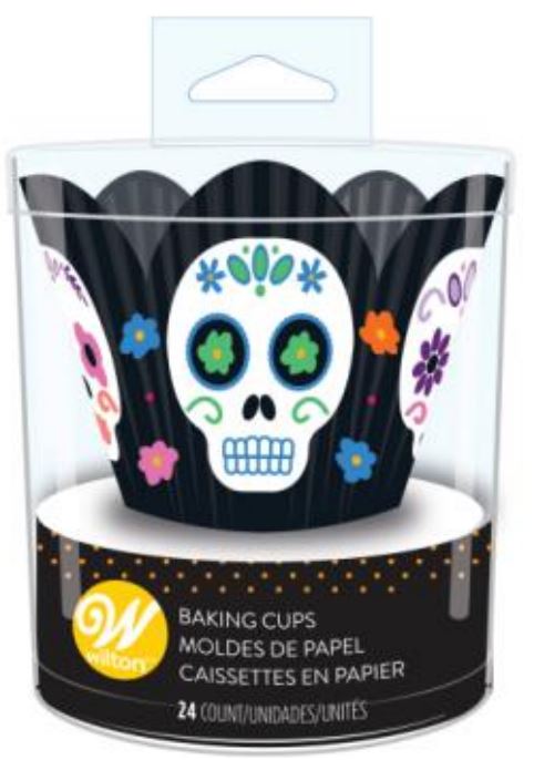 Taza para hornear con pétalos del Día de los Muertos, 24 unidades