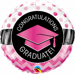 Grad Pink Chevron Dots 18" Foil Balloon