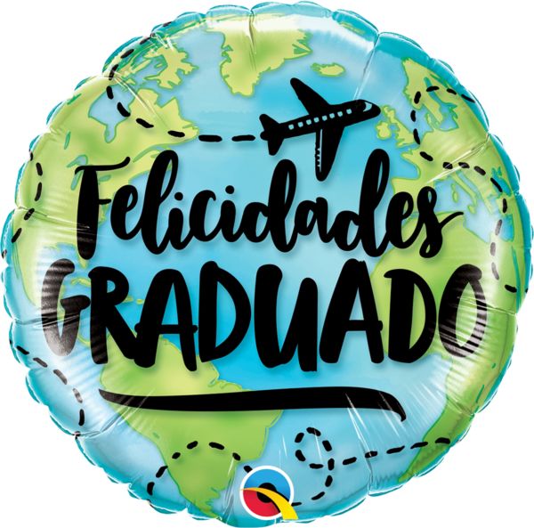 Globo de aluminio Felicidades Grad World de 18"
