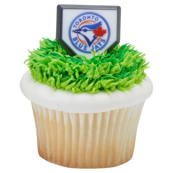 Anillos para cupcakes con logo del equipo MLB® Home Plate - Toronto Blue Jays (12 piezas)