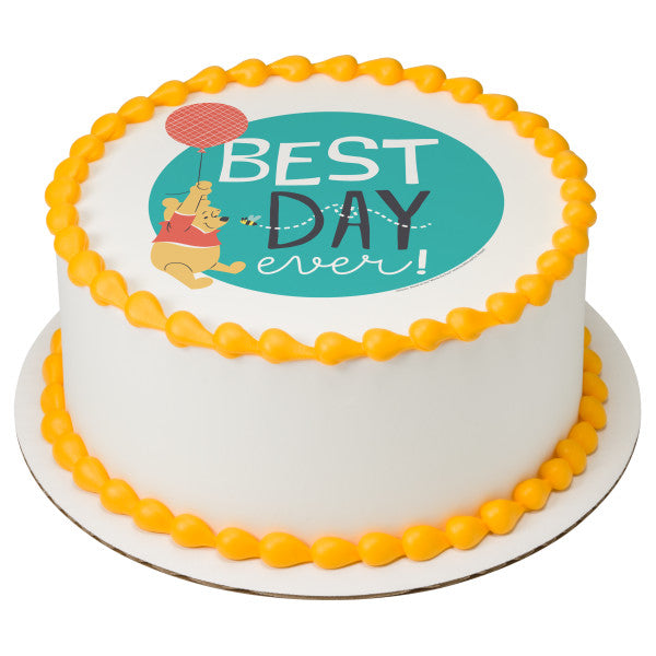 Disney Baby Winnie the Pooh Baby Shower Edible Cake Topper Image