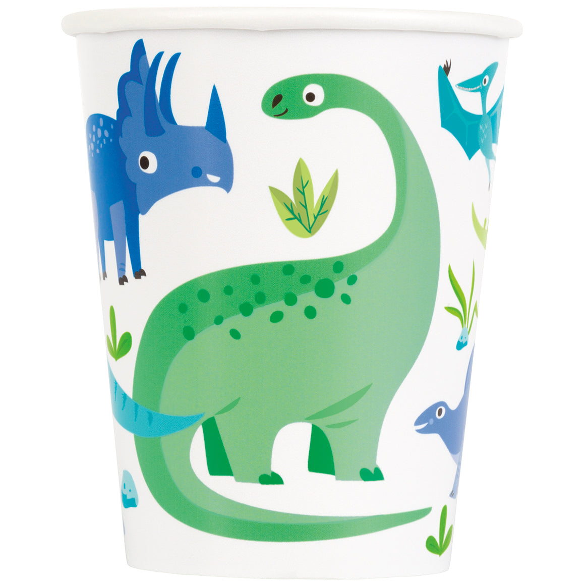 Blue & Green Dinosaur 9oz Paper Cups, 8ct