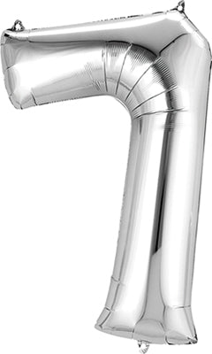 Anagrama Globo plateado con número 7 de 34"