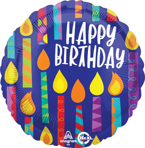 Birthday Candles Blue 18" Foil Balloon