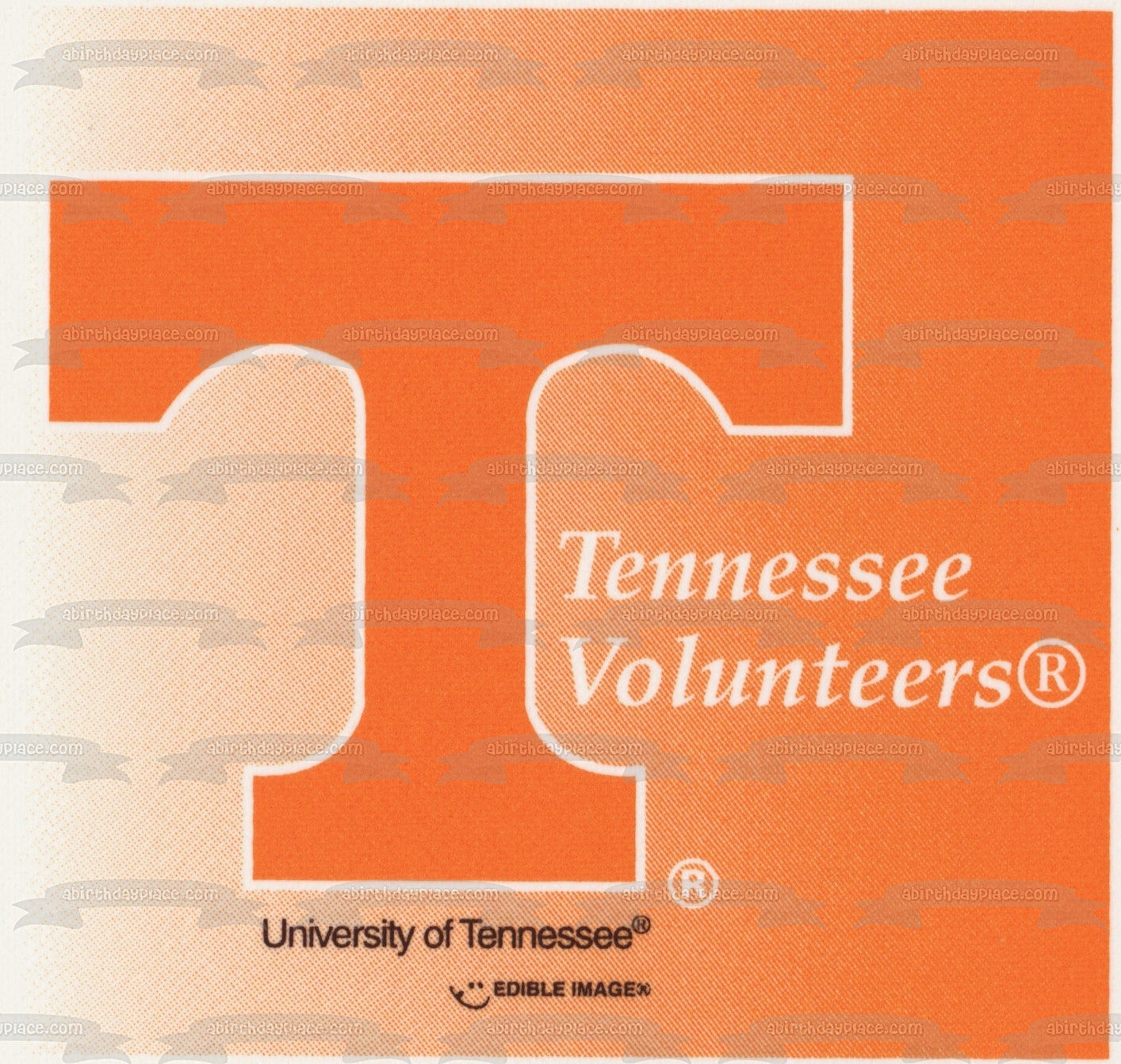 Uiversity of Tennessee Tennessee Volunteers Logo Edible Cake Topper Image ABPID01281
