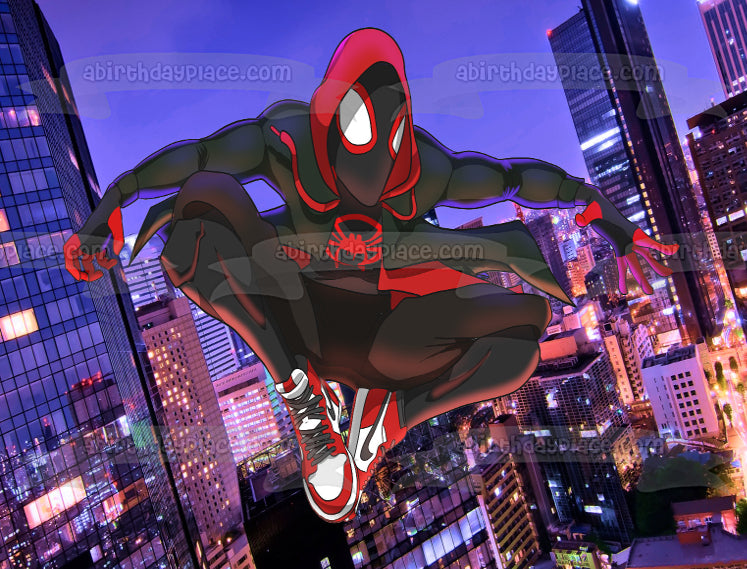 Spider-Man Into the Spider-Verse Miles Morales Edible Cake Topper Image ABPID01849
