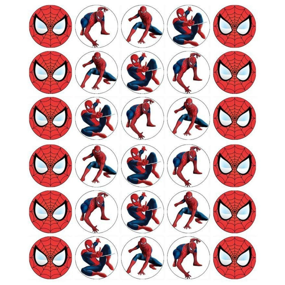 SpiderMan Marvel Superhero Spidey Assorted Poses Edible Cupcake Toppe
