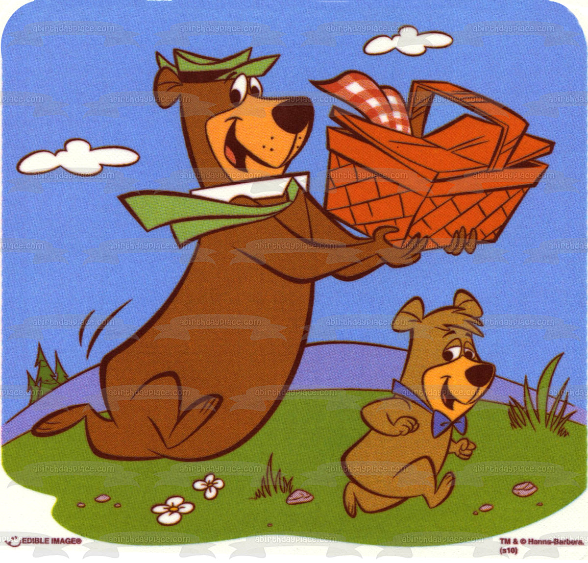 Yogi Bear Picnic Basket and BooBoo Bear Edible Cake Topper Image ABPI