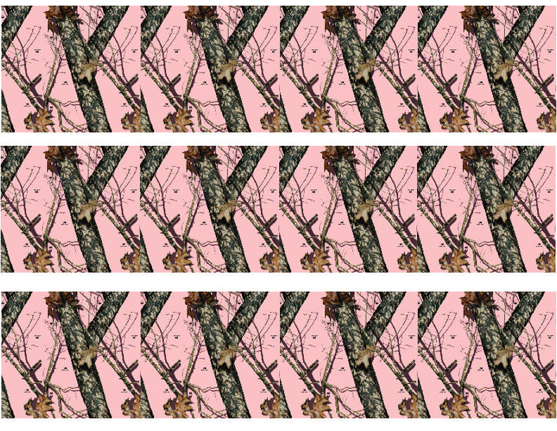 Pink Camo Trees Leaves Edible Cake Topper Image Strips ABPID03813