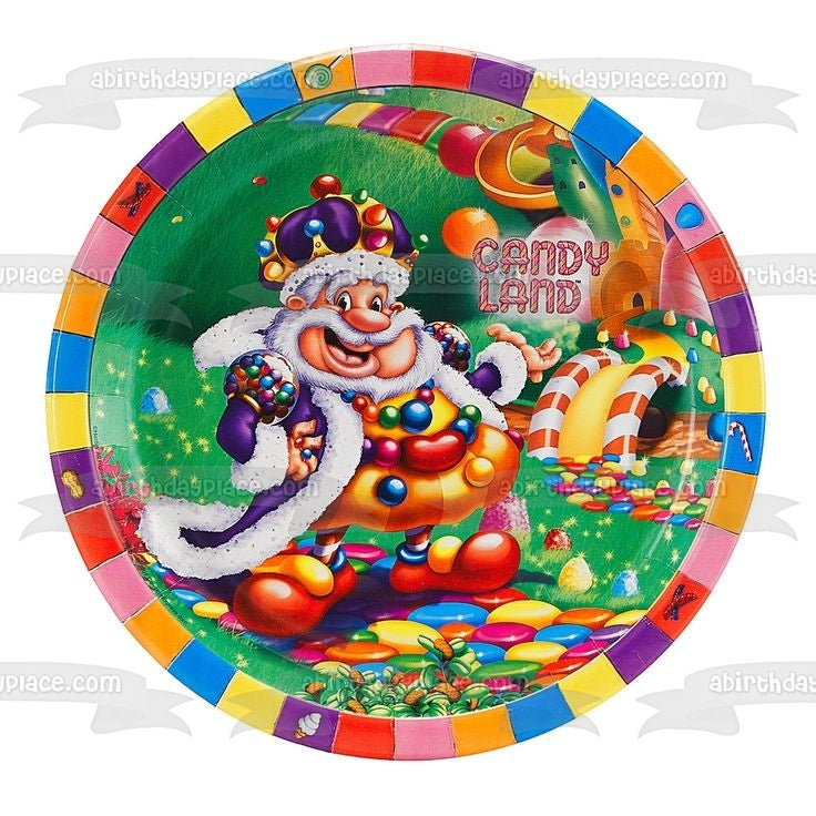 Candy Land King Kandy and a Candy Castle Edible Cake Topper Image ABPI