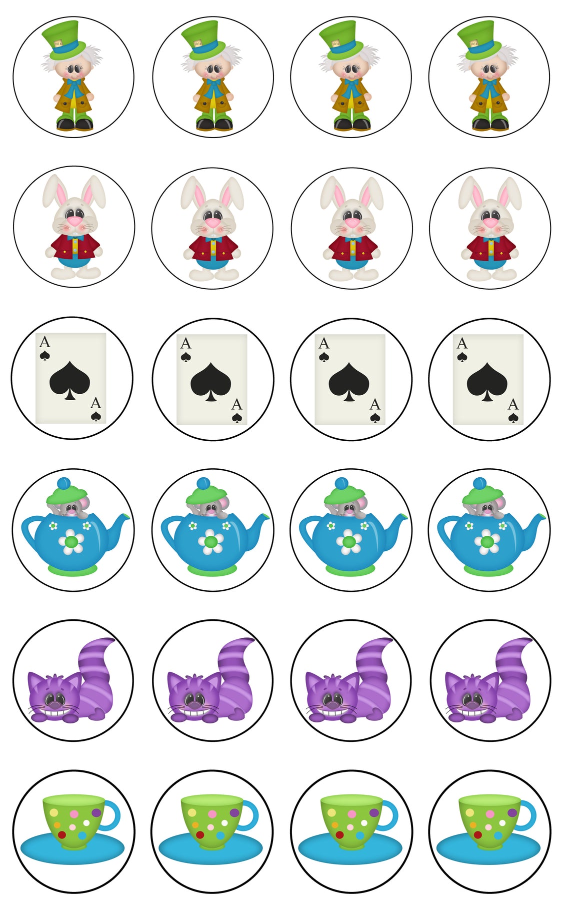 Alice In Wonderland Cupcake Toppers Free Printable Alice In Wonderland Cupcake Toppers Free Printable