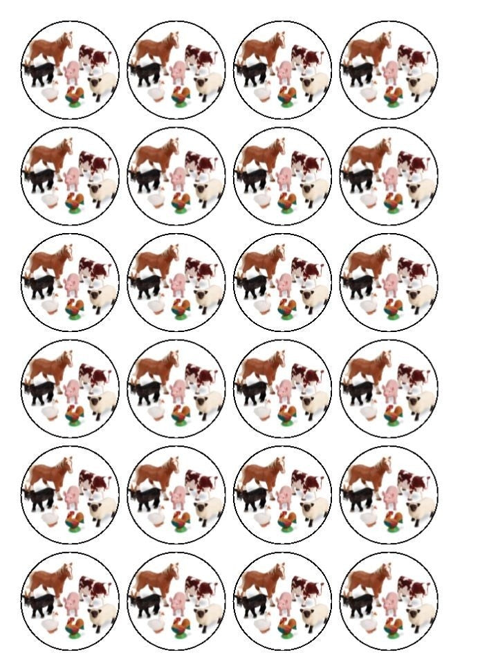 Farm Animals Horse Cow Sheep Pig Chicken Duck and a Goat Edible Cupcak – A  Birthday Place