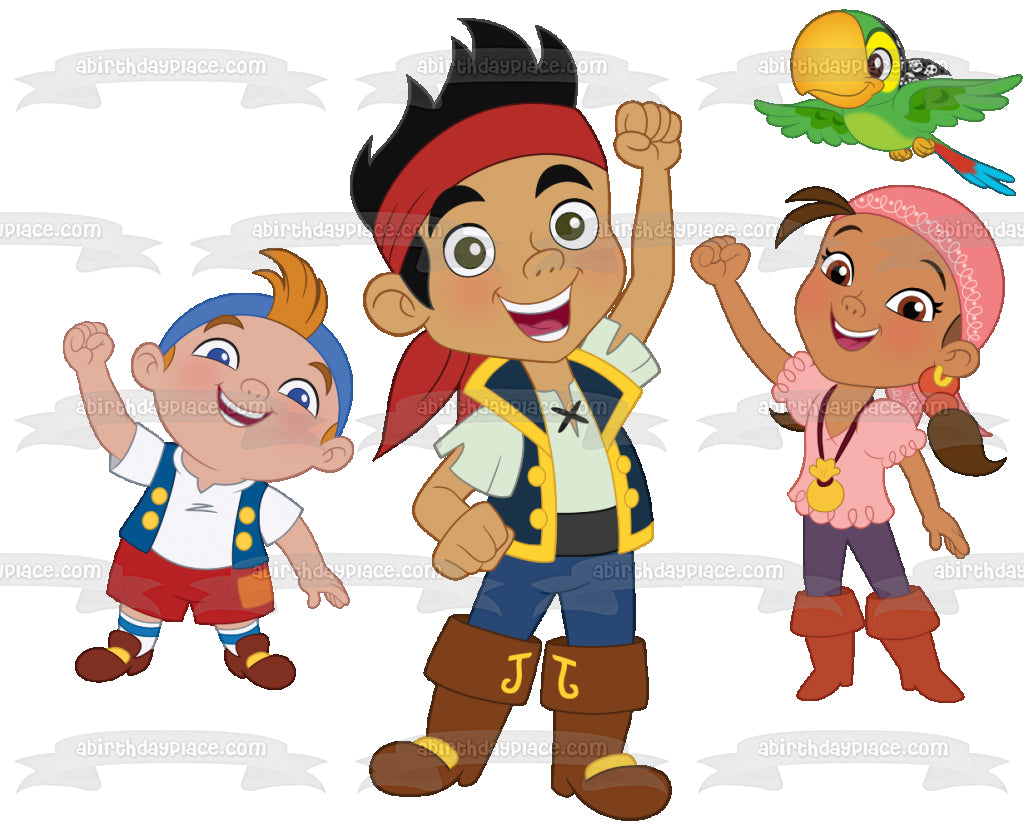 Jake and the Never Land Pirates Izzy and Cubby Edible Cake Topper Image ABPID04352