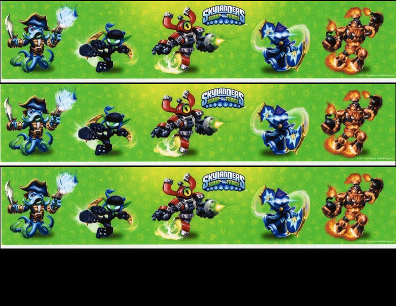 Skylanders Swap Force Blast Zone Wash Buckler Stealth Elf Edible Cake Topper Image Strips ABPID04814