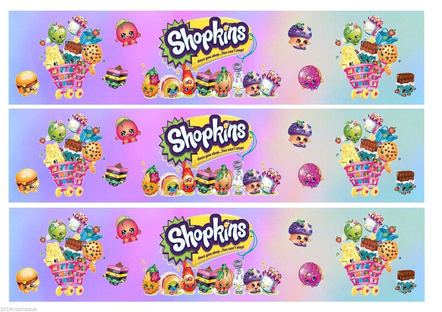 Shopkins D'Lish Donut Cupcake Queen Twinky Winks Apple Blossom Cheeky Chocolate Kooky Cookie Edible Cake Topper Image Strips ABPID04934