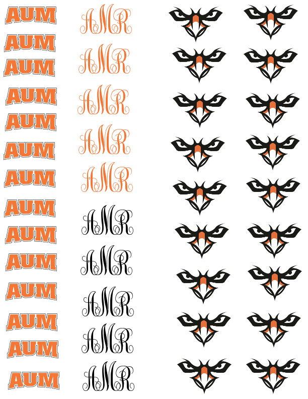 Imágenes de decoración comestible para cupcakes con el logotipo de la Universidad de Auburn en Montgomery ABPID05449