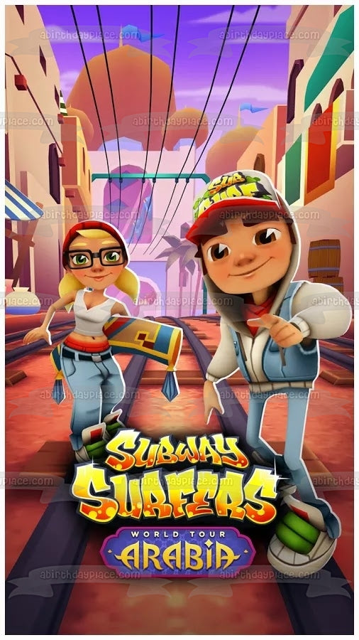 Subway Surfers World Tour Arabia Jake and Tricky Edible Cake Topper Im – A  Birthday Place