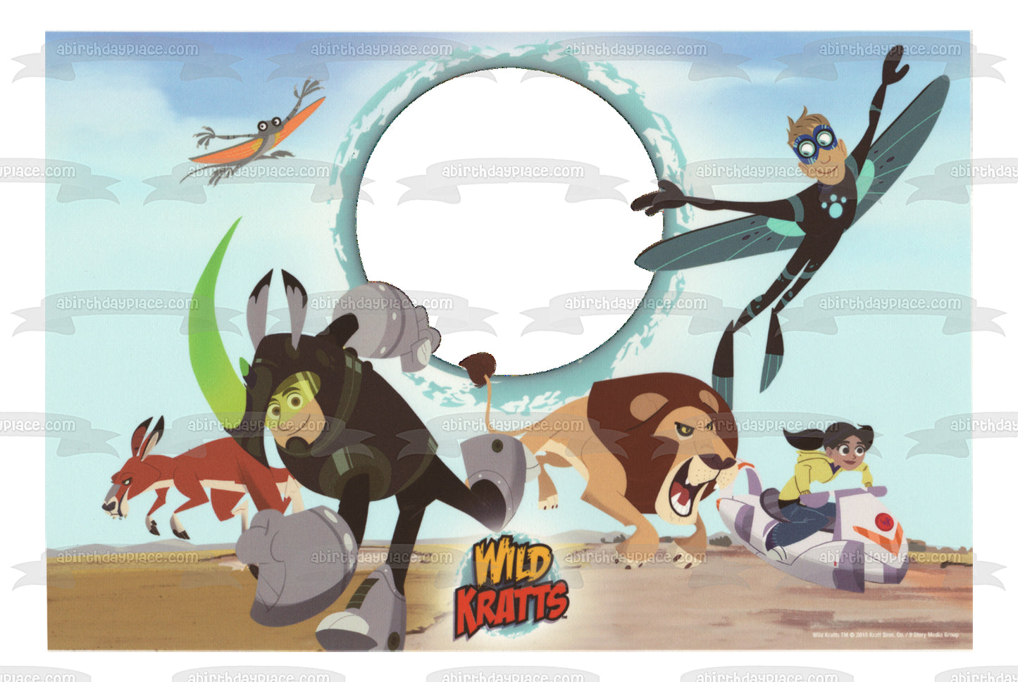 Wild Kratts Chris Kratt Martin Kratt and Wildlife Edible Cake Topper Image Frame ABPID06285
