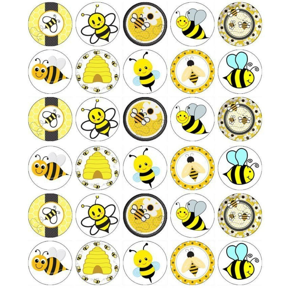 Honey Bees Edible Cupcake Toppers