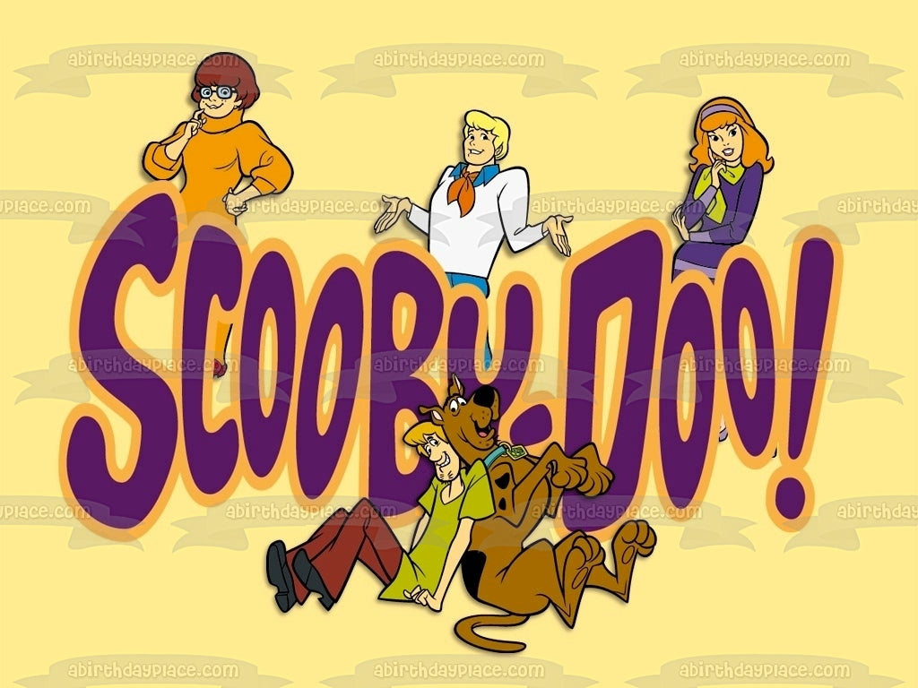 ScoobyDoo Logo Shaggy Velma Fred Daphne Edible Cake Topper Image ABPI