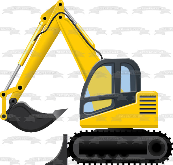 Construction Equipment Excavator Edible Cake Topper Image ABPID11140