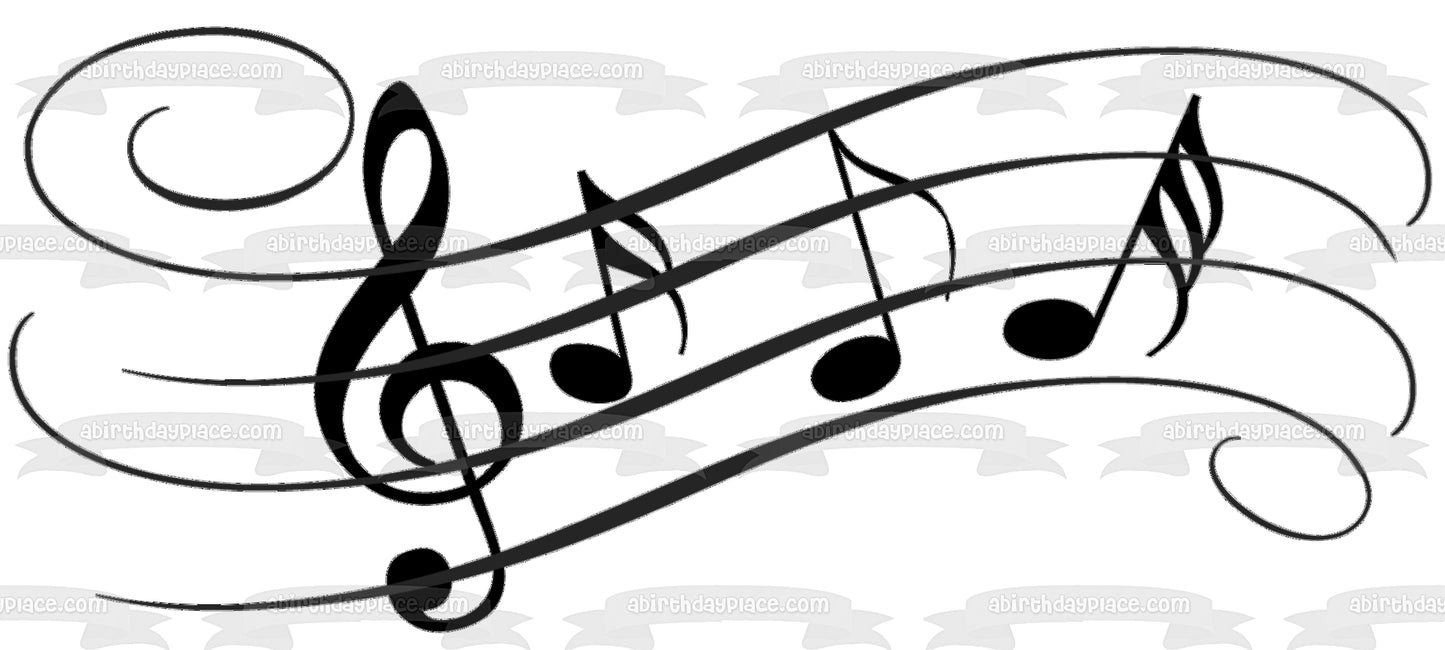 Music Sheet Music Notes Clef Note Edible Cake Topper Image ABPID11294