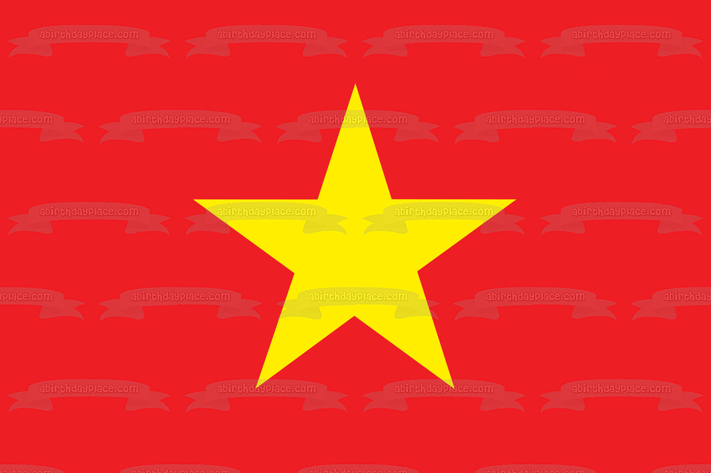 Bandera de Vietnam Bandera roja con estrella dorada Imagen comestible para decoración de tarta ABPID13030