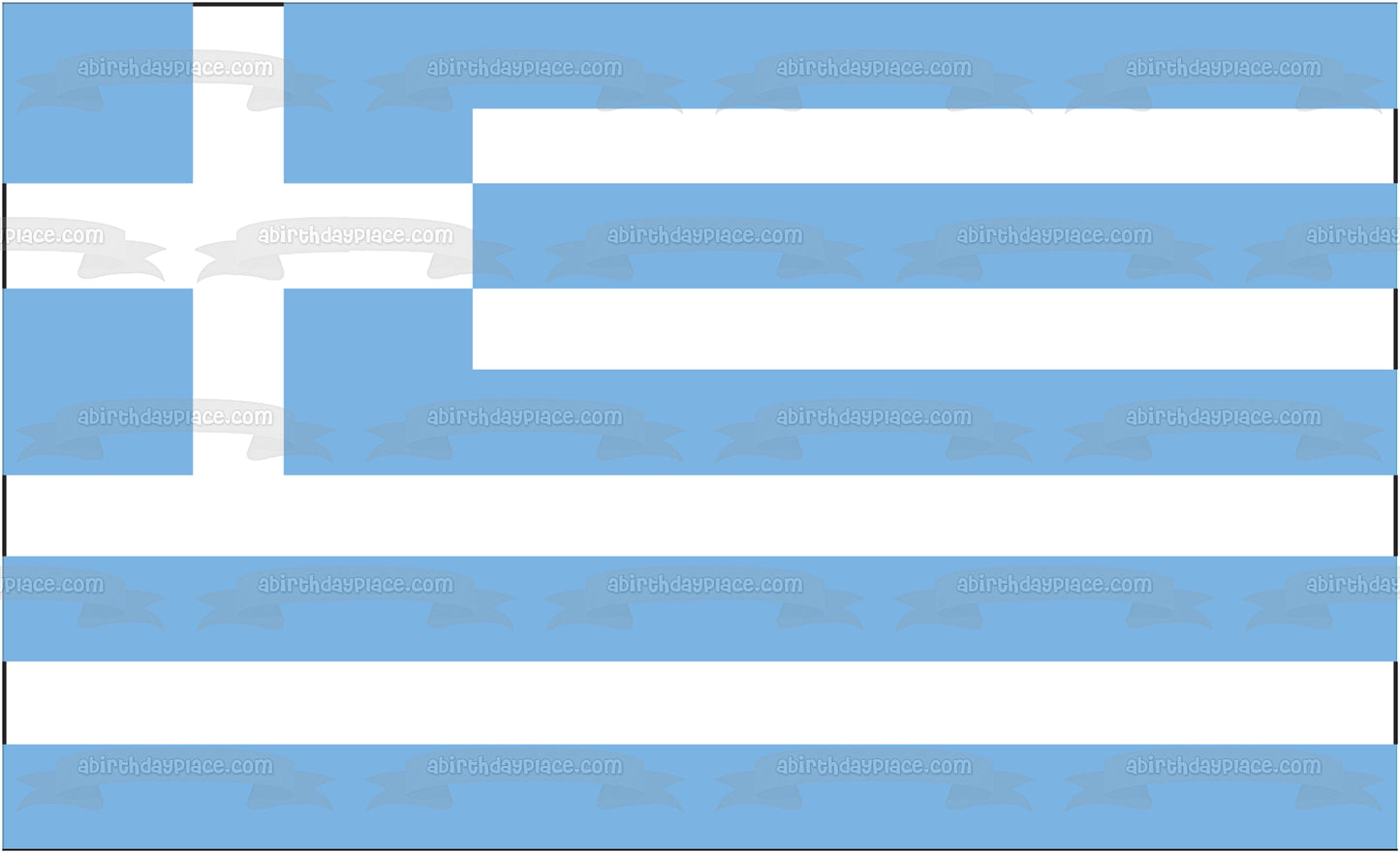Flag of Greece Blue White Stripes White Cross Edible Cake Topper Image ABPID13428