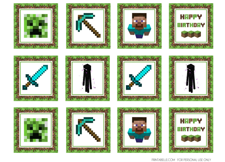 Minecraft Happy Birthday Cake Topper Printable Official Shop | www ...