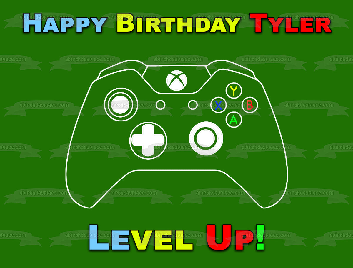 XBox Controller Level Up Happy Birthday Your Personalized Name Edible