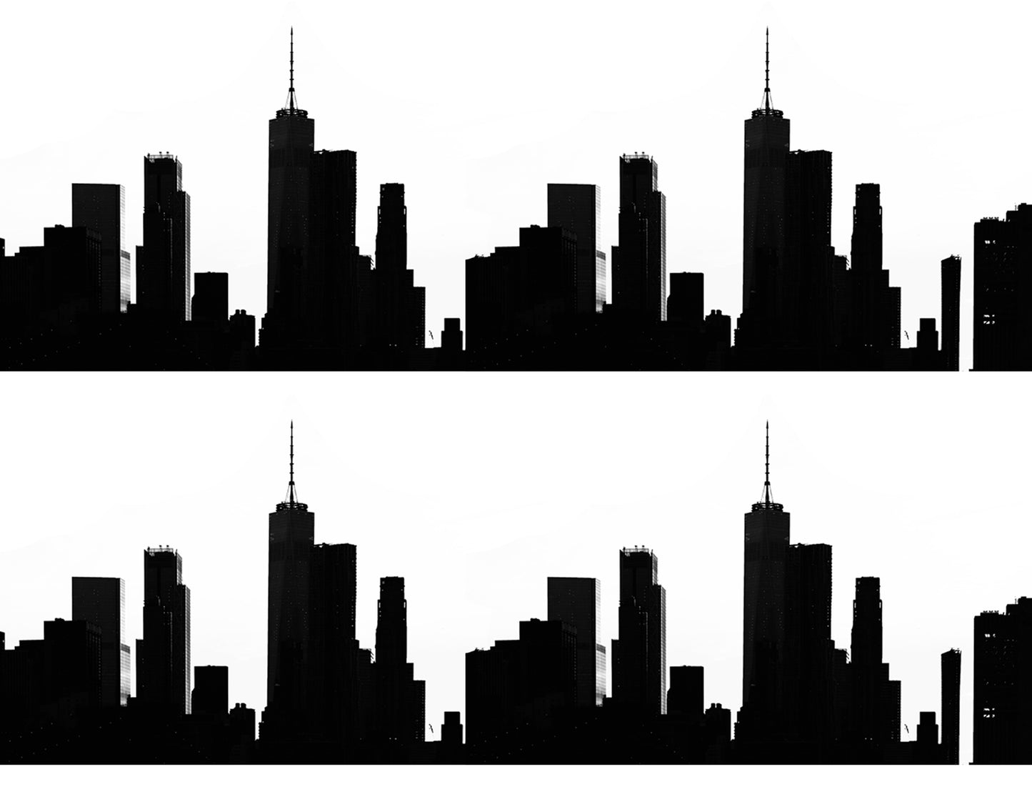 Realistic New York City Skyline Silhouette Edible Cake Topper Image Strips ABPID53765