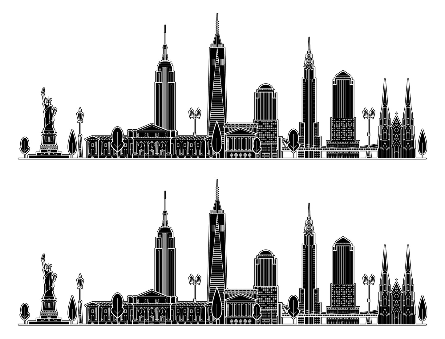 New York City Skyline Edible Cake Topper Image Strips ABPID53780