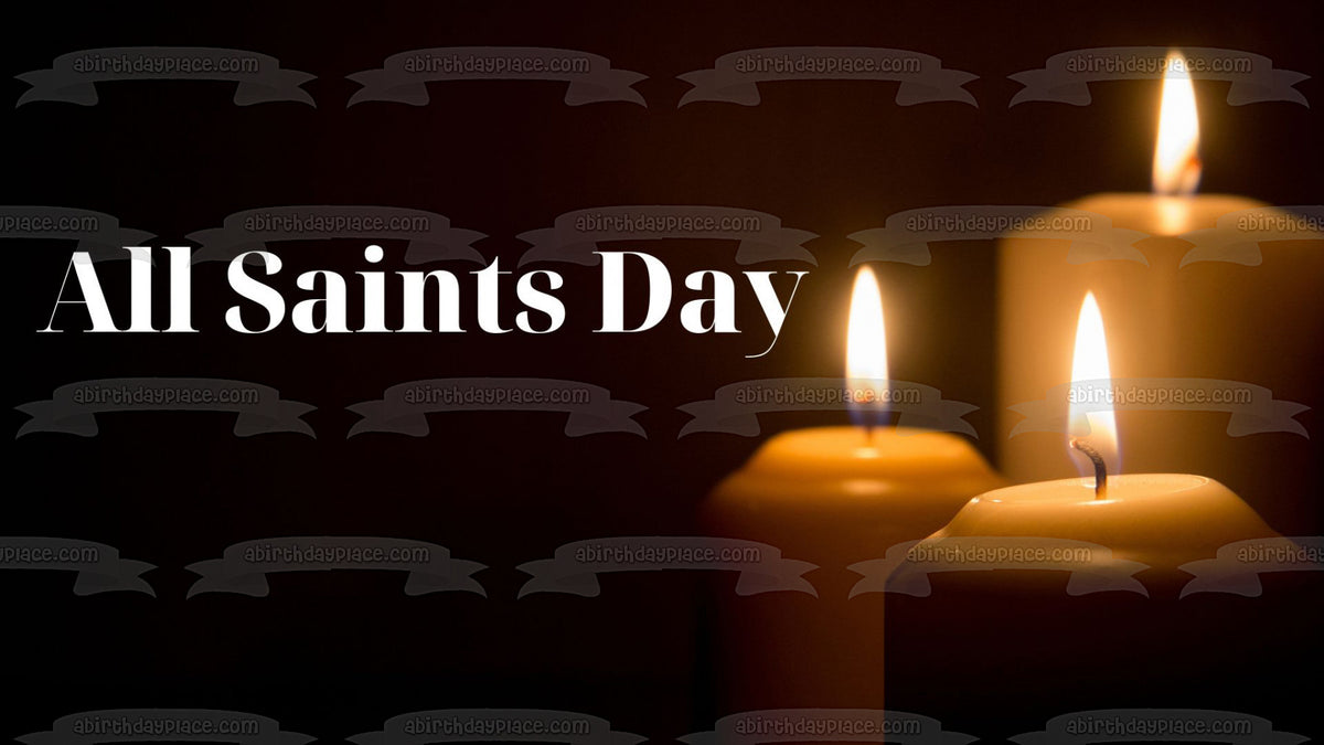 All Saints Day Candles Edible Cake Topper Image ABPID54331 A Birthday